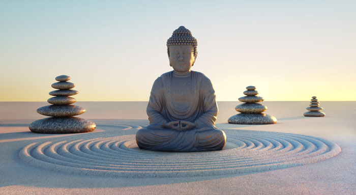 zen garden statue