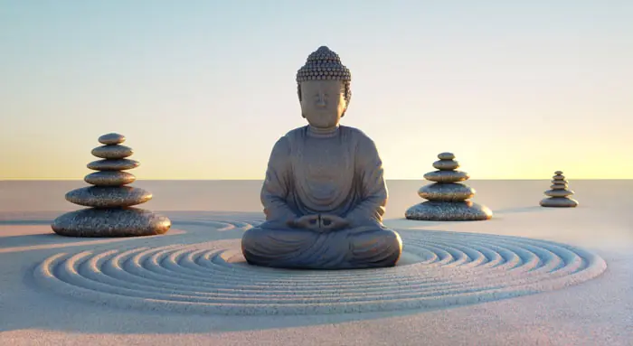 zen garden statue
